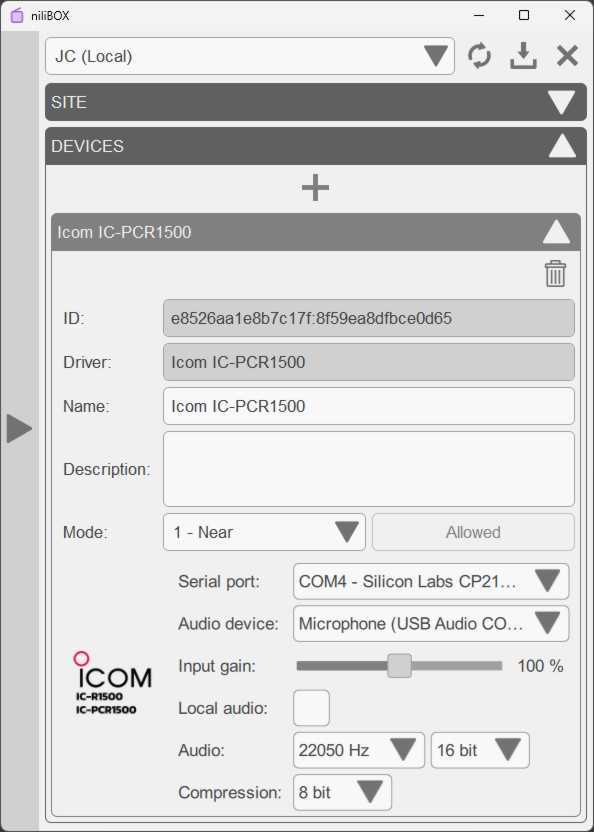 Icom IC-PCR1500 config